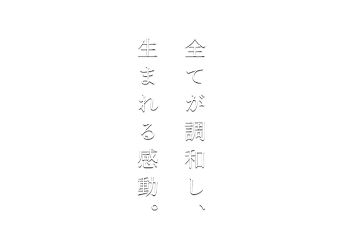 全てが調和し、生まれる感動。